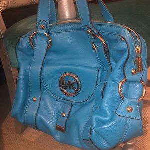 Blue Michael Kors Shoulder bag w/ outside pocket